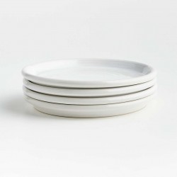 Set of 4 Farmhouse White Salad Plates