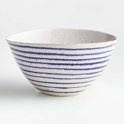 Blue Stripe Serve Bowl